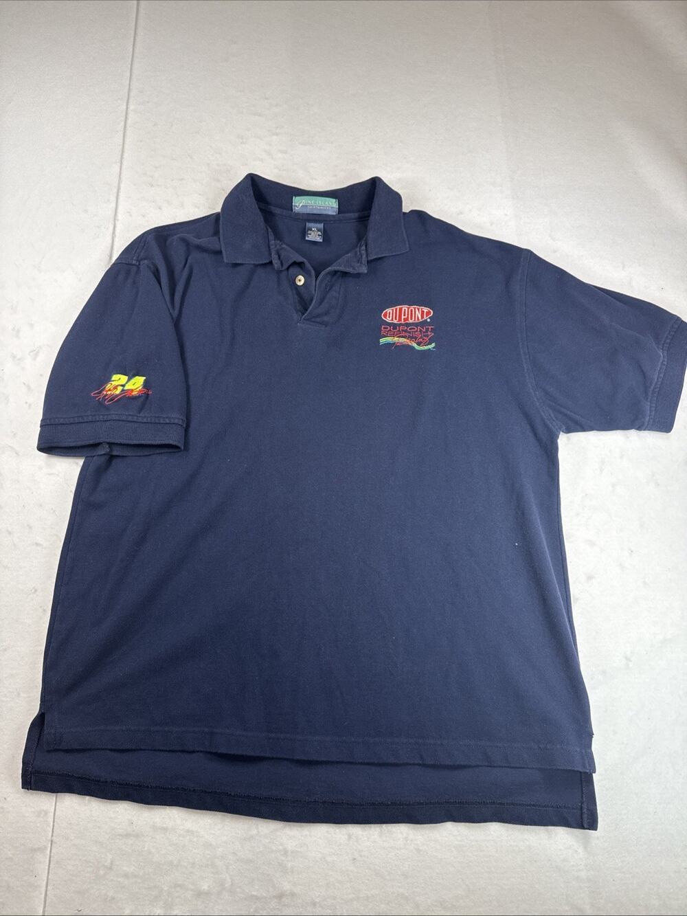 Vintage 90s Jeff Gordon Polo Shirt Mens XL Golf NASCAR Racing DuPont Refinish